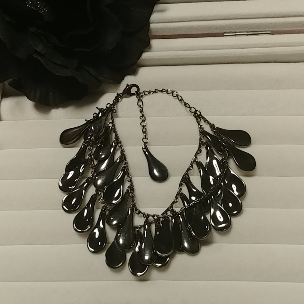Double Strand Adjustable Gun Metal Bracelet